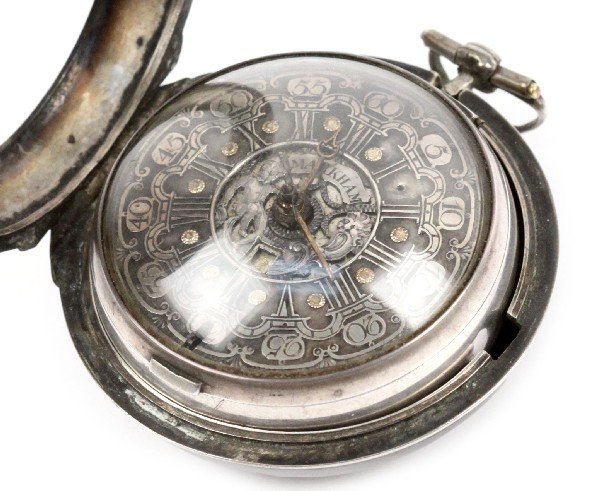 18TH CEN STERLING MARKHAM FUSEE POCKET WATCH - 3