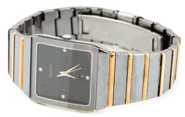 RADO JUBILE TWO TONE MENS WRST WATCH: Stamped "Scratchproof watersealed" on reverse. Case number 03439642, band number 03236. Size: 7.75 inches Weight: 115.6 grams Condition: Overall in very good condition.