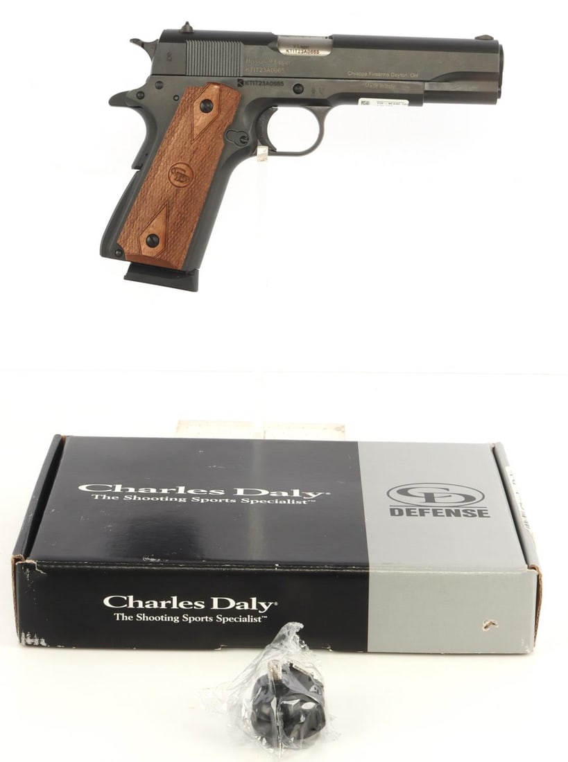 CHARLES DALY BRIXIA 9MM LUGER SEMI AUTO PISTOL NIB: Brand new in box, with magazine, owner's manual and lock. Field grade with diamond checkered grips. FFL required for transfer. No international shipping. Know your state's firearm laws prior to biddin