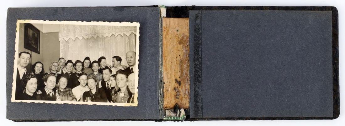 WWII GERMAN REICH WEHRMACHT HEER PHOTOBOOK: Pictures of multiple Wehrmacht soldiers in uniform, on duty, at guard posts, with family, or in official portraits. Wide range of photographs with a very good view into the lives of average soldiers o
