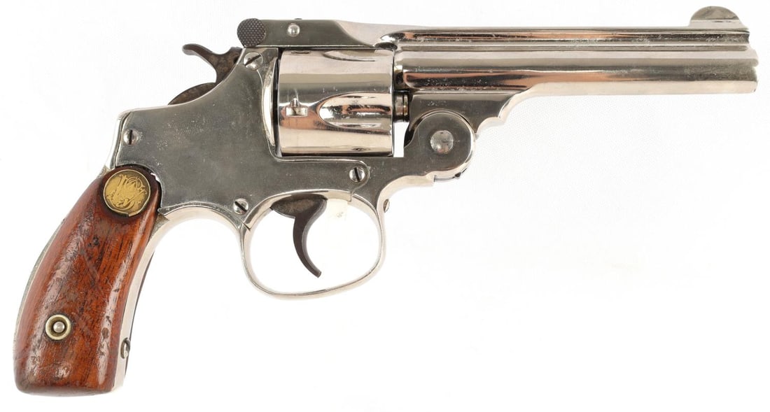 SMITH & WESSON TOP BREAK .38 S&W CTG DA REVOLVER: Smith & Wesson Springfield, Top Break, .38 S&W CTG, double-action revolver. 5-shot. Top of the barrel reads the manufacturer, location and the patent date. Left side of barrel has the caliber, left si