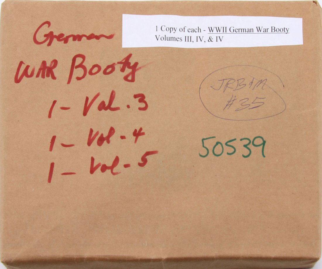 WWII GERMAN WAR BOOTY VOL III IV & V BY JOHNSON: Volumes IIII, IV, and V of WWII German War Booty, from Johnson Reference Books & Militaria, written by LTC (ret) Thomas Johnson. Books are as new.