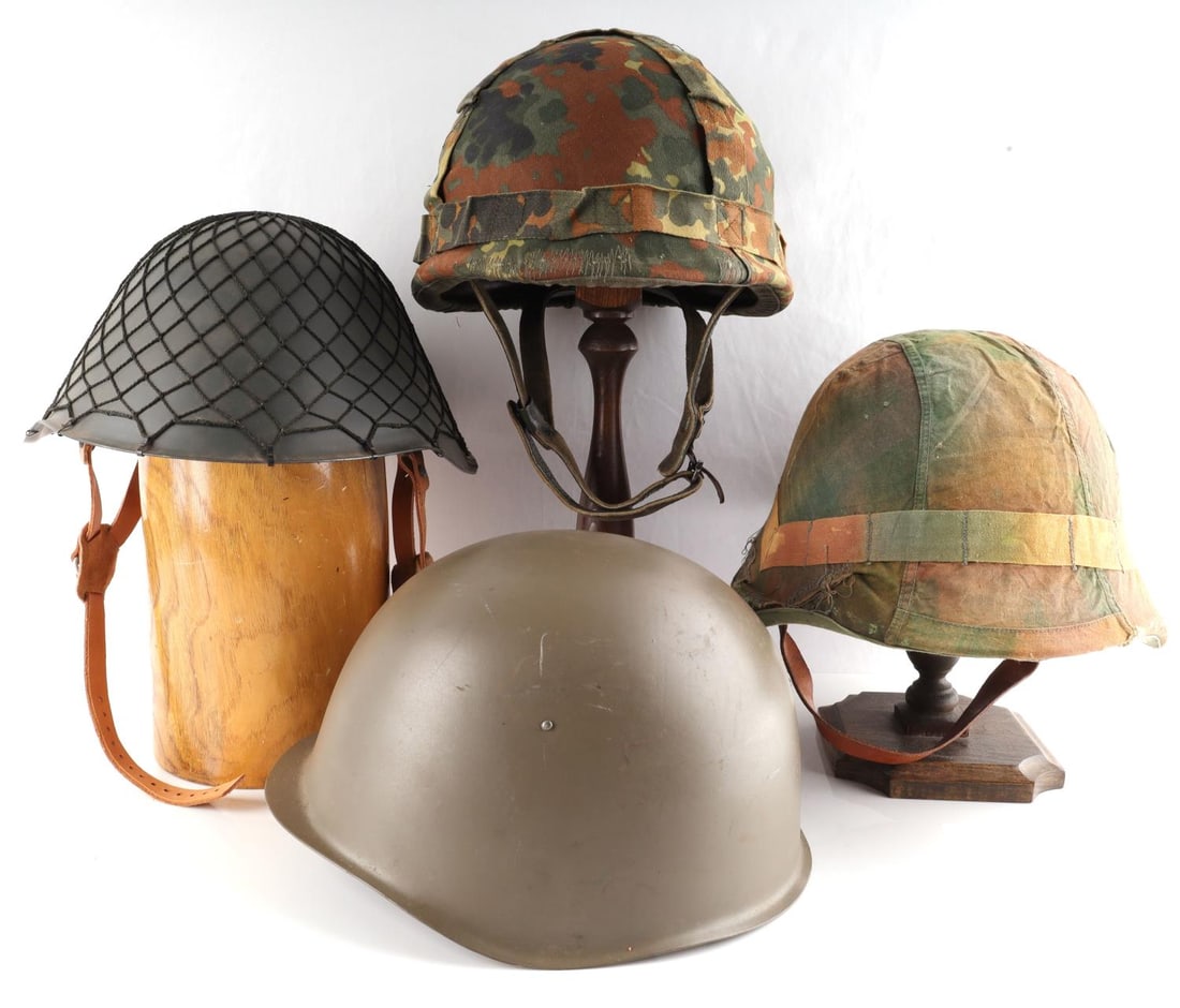 4 COLD WAR HELMET LOT EAST GERMAN SOVIET RUSSIA: Lot of FOUR (4). All very good and original condition helmets. Complete.