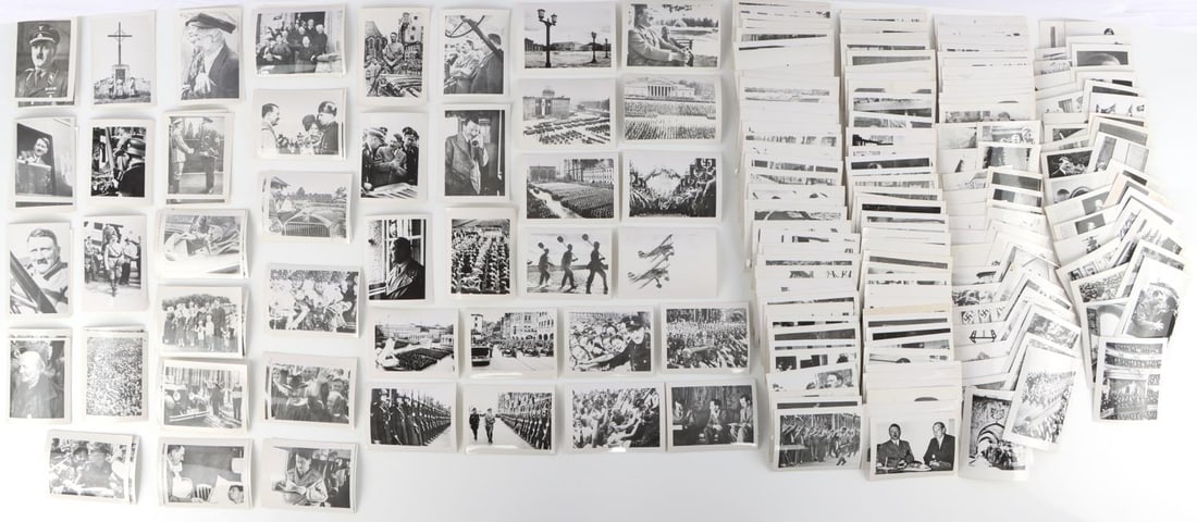 200+ WWII GERMAN REICH ADOLF HITLER PHOTOGRAPH LOT: Lot of approx. two-hundred (200+/-) WWII German Reich photographs of Adolf Hitler, German soldiers, German citizens, parades, monuments, and more! This photos are likely reprints. Photograph sizes ran
