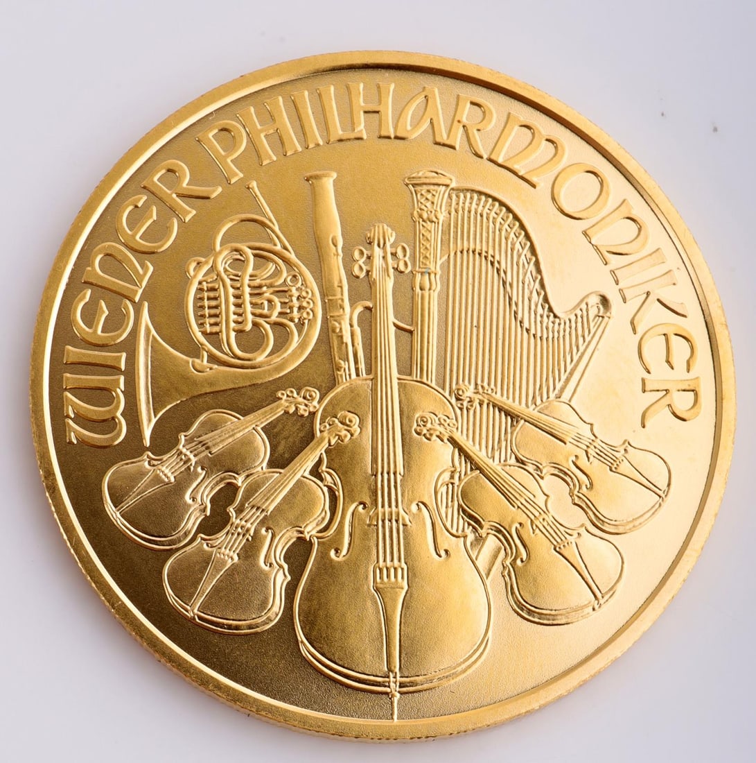 2006 GOLD AUSTRIA PHILHARMONIC 1 OZT 999 FINE GOLD: Electronically tested. proof like pleasing example. This lot has a reserve.