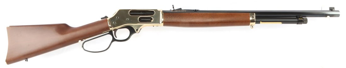 HENRY ARMS SIDE GATE .45-70 LEVER ACTION RIFLE NIB: Henry Repeating Arms Co., Brass Lever Action Side Gate, .45-70, lever-action rifle. New in box model #N010BG. FFL required for shipping. No international shipping. Know your state laws before bidding.