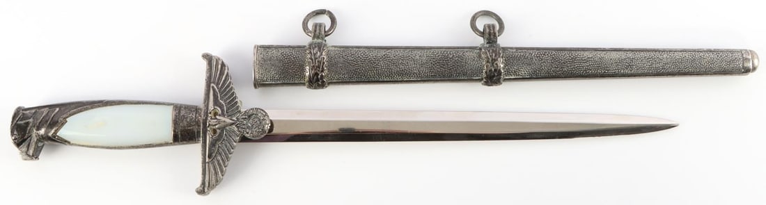 WWII GERMAN REICH NSDAP POLITICAL DAGGER: Post war construction. "F.W. Holler" mark on ricasso. Good condition. With scabbard.