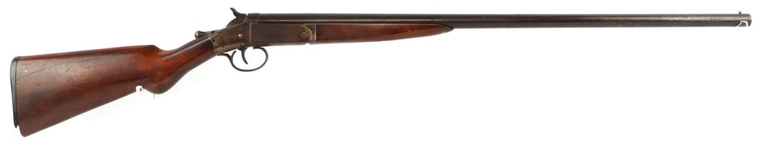 KEEN KUTTER 12 GAUGE SINGLE SHOT SHOTGUN: Bore is bright and clear. Mechanically very good, functions without issue. Receiver marked "I2620", forestock marked "D2620". Good overall condition. FFL or C&R required for transfer. No international