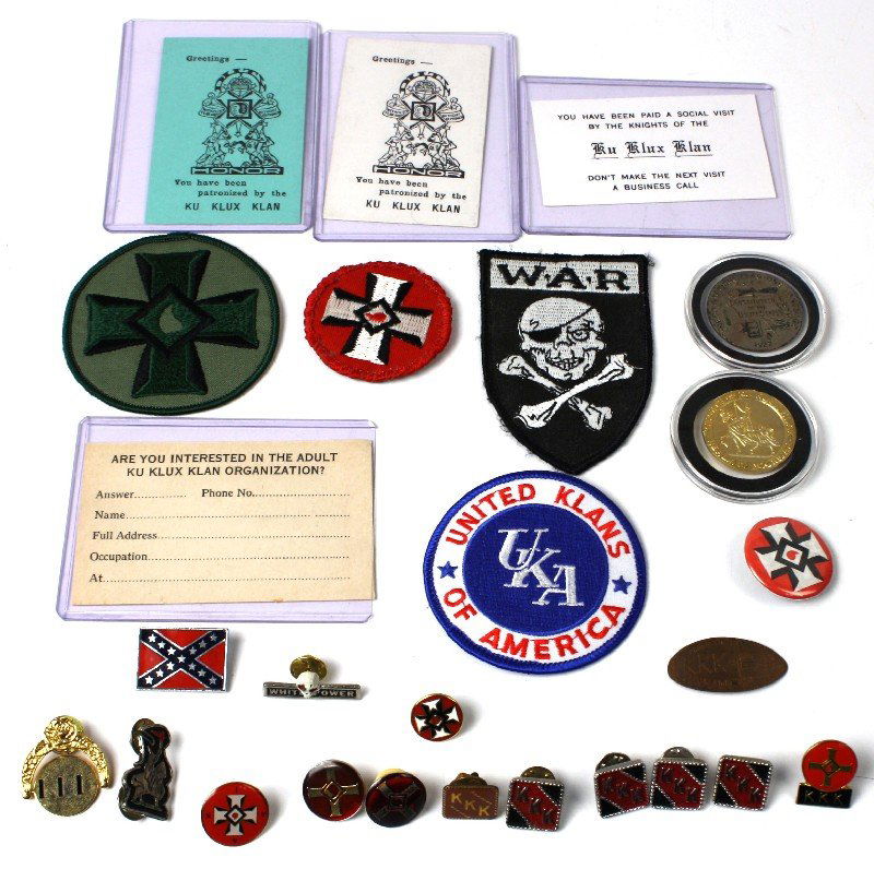 KU KLUX KLAN MIXED LOT OF PATCHES TOKENS PINS MORE - Sep 09, 2012 ...