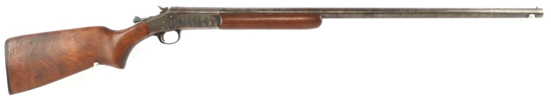 H&R TOPPER MODEL 48 12 GAUGE SHOTGUN: 30 inch barrel. Single shot 12 gauge shotgun. Fixed front bead sight. Finished wood stock in good overall condition with some dings here and there. Good, clear bore. FFL required for transfer. No inte