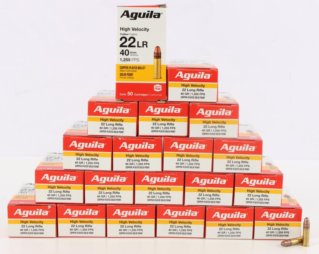 1000 ROUNDS AGUILLA 22LR AMMUNITION SUPEREXTRA: 40 grain. 1000 rounds. 22 long rifle.