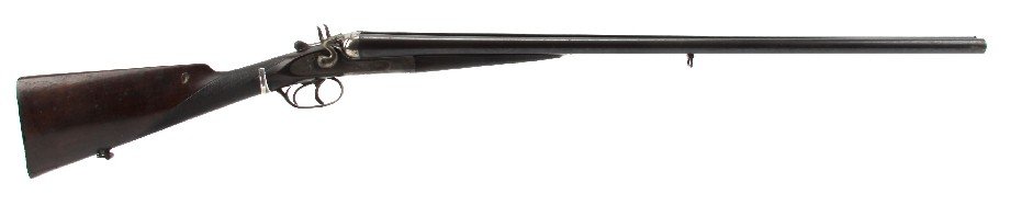 VINTAGE FRENCH MADE SBS SHOTGUN MARKED DIARD: Early 20th-century French made side by side 20 gauge shotgun. Marked "DIARD" inside receiver under left barrel. Underside of barrels marked "St. ETIENNE", and "ACIER FONDU GARANTI", with proof marks, 