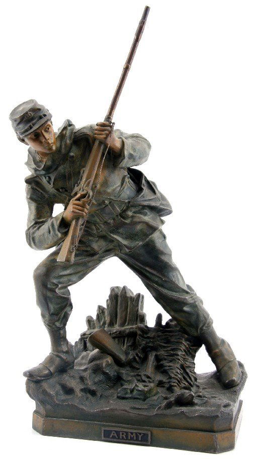 US CIVIL WAR UNION SOLDIER BRONZE STATUE
