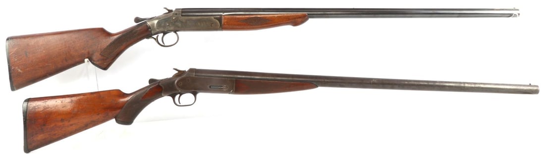 IVER JOHNSON AND J STEVENS SHOTGUN LOT OF 2: Iver Johnson Matted Rib 12 gauge single shot shotgun. Barrel length is 30 inches. Bore is clean and bright and is in very good condition. J Stevens 12 gauge single shot shot gun. Barrel length is 30 i