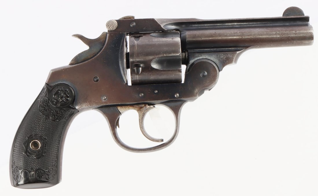 IVER JOHNSON .38 DA TOP BREAK SAFETY REVOLVER: Bore is bright and clear with good rifling, Mechanically very good, functions without issue. Transfer bar safety system present. Some marks on left of frame with writing. FFL or C&R required for trans