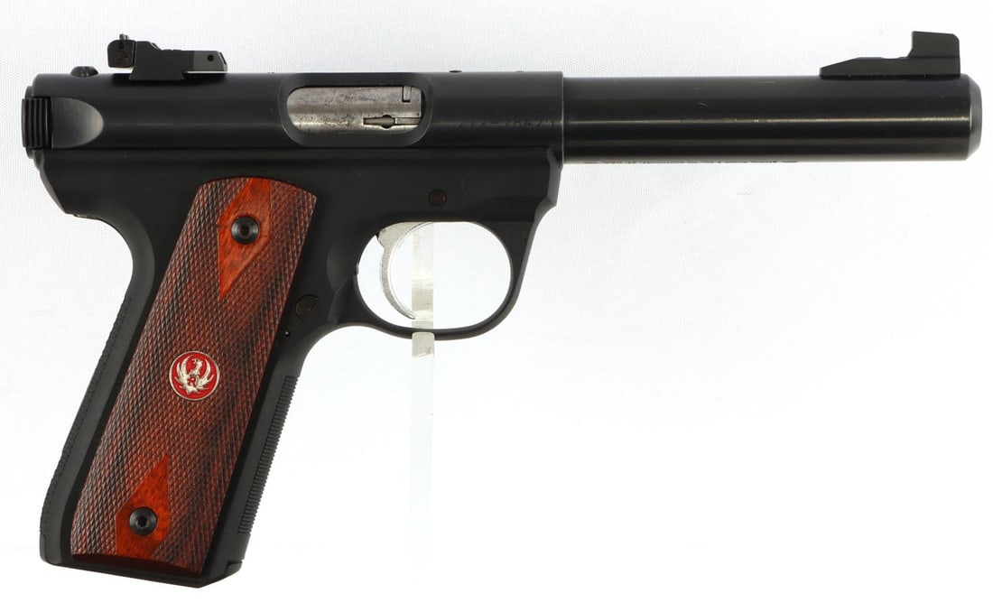 RUGER TARGET MARK III .22LR SEMI AUTO PISTOL NIB: New in box model #P512MKIIIRP or #10140. UPC: 736676101405. Includes two magazines and owner's manual. FFL required for transfer. No international shipping. Know your state laws before bidding. Calibe