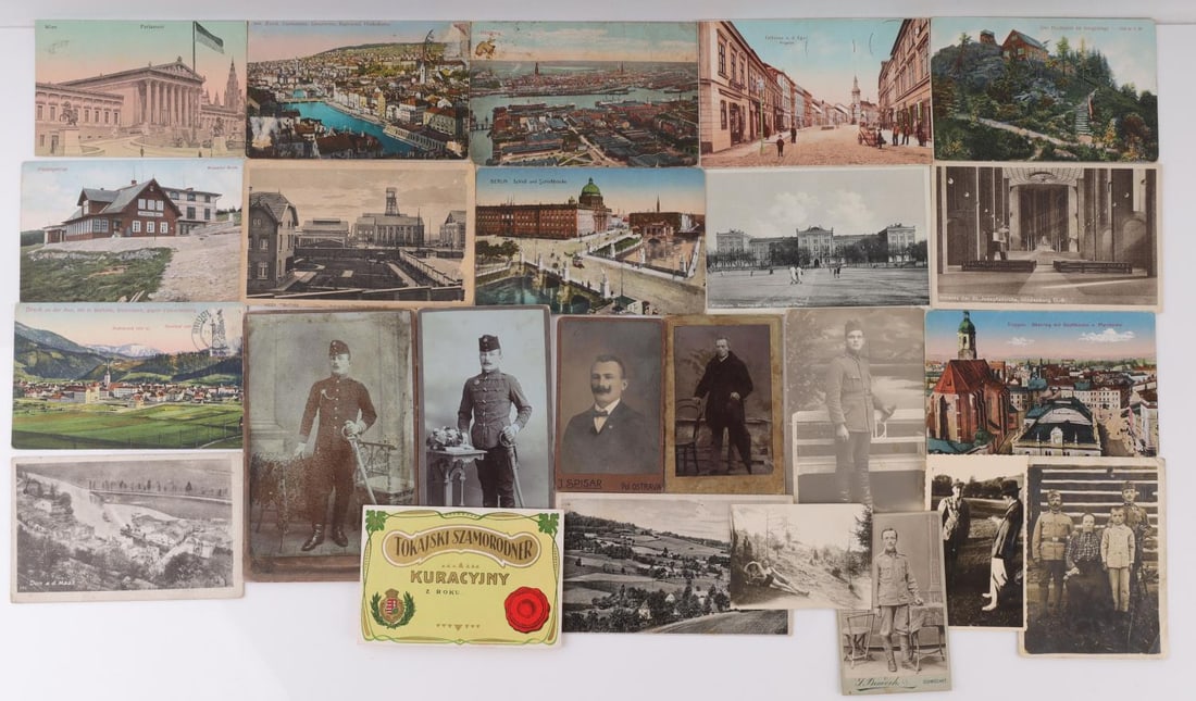 WWI AUSTRO-HUNGARIAN SOLDIERS & POSTCARD PHOTOS: Large collection of pre-WWI photographs and postcards from the Austro-Hungarian Empire.