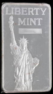 10 OZ .999 FINE SILVER BULLION BAR INGOT: Electronically tested Liberty Mint 10 troy ounce .999 fine silver bar THIS LOT HAS A RESERVE