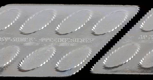 10 OZ .999 FINE SILVER INGOT STACKING BULLION BAR: Electronically tested .999 fine silver bar. Purchased through the refinery. THIS LOT HAS A RESERVE