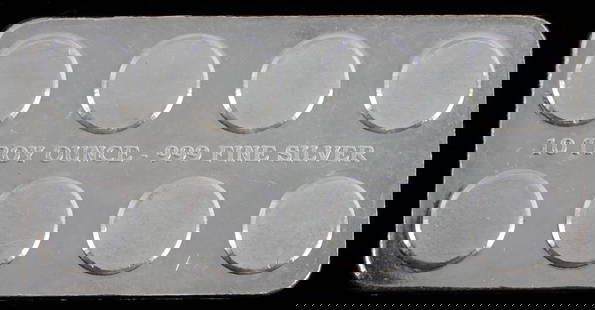 10 OZ .999 FINE SILVER INGOT STACKING BULLION BAR: Electronically tested .999 fine silver bar. Purchased through the refinery. THIS LOT HAS A RESERVE