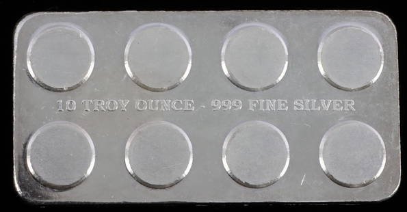 10 OZ .999 FINE SILVER INGOT STACKING BULLION BAR: Electronically tested .999 fine silver bar. Purchased through the refinery. THIS LOT HAS A RESERVE