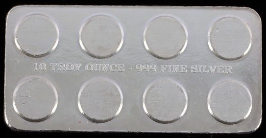 10 OZ .999 FINE SILVER INGOT STACKING BULLION BAR