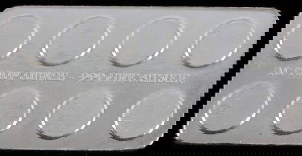 10 OZ .999 FINE SILVER INGOT STACKING BULLION BAR: Electronically tested .999 fine silver bar. Purchased through the refinery. THIS LOT HAS A RESERVE