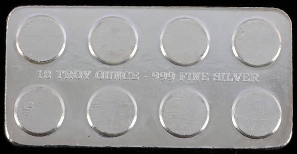 10 OZ .999 FINE SILVER INGOT STACKING BULLION BAR: Electronically tested .999 fine silver bar. Purchased through the refinery. THIS LOT HAS A RESERVE