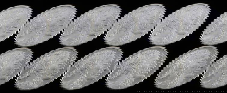 LOT OF 10 BUFFALO 1 OZ SILVER BULLION ROUNDS: Total of 10 troy ounces of electronically tested 1 oz .999 silver rounds. Guaranteed.