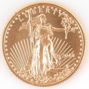 1/10TH AMERICAN GOLD EAGLE GOLD COIN: Brilliant uncirculated, electronically tested purchased through refiner. THIS LOT HAS A RESERVE