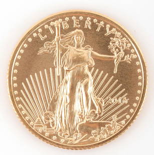 1/10TH AMERICAN GOLD EAGLE GOLD COIN: Brilliant uncirculated, electronically tested purchased through refiner. THIS LOT HAS A RESERVE