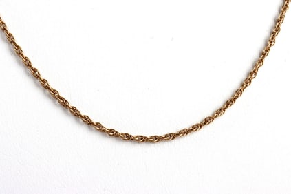 18-INCH 14K YELLOW GOLD ROPE CHAIN NECKLACE