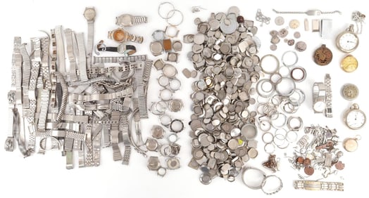 ASSORTED POCKET & WRIST WATCH PARTS 10.4 LBS