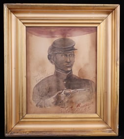 PAINTING CIVIL WAR AFRICAN AMERICAN SOLDIER NAMED