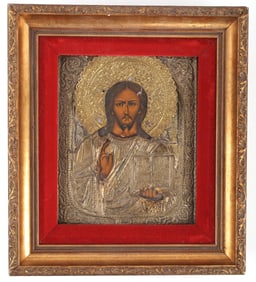 DEPICTION OF CHRIST ANTIQUE RUSSIAN ORTHODOX PAINT