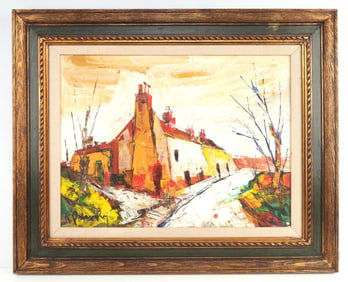 ABRAHAM PALANSKY MID CENTURY ORIGINAL OIL PAINTING