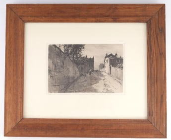 C A PLATT 1884 RUE DU MONT CENIS ETCHING IN BLACK