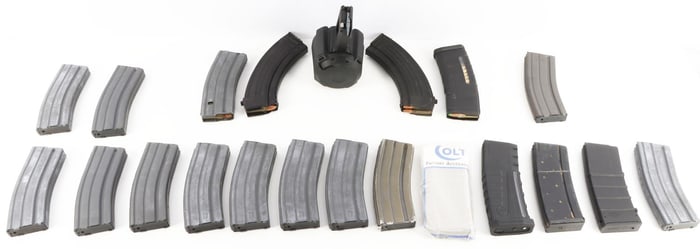 22 AR 15 MAGAZINE LOT & P MAG D-60 DRUM MAGAZINE