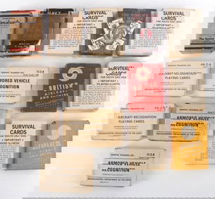 MILITARY ID & PLAYING CARD LOT OF 14