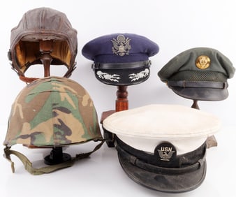 LOT OF MILITARY HATS & VISORS WWII KOREA VIETNAM