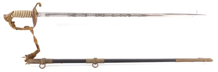 US NAVY M1852 ETCHED DRESS SWORD & SCABBARD