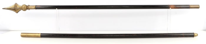 WWII FRENCH REPUBLIC FLAGPOLE W/ FINIAL "RF" STAMP