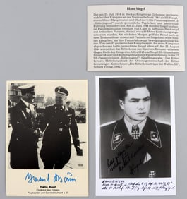 WWII GERMAN HANS BAUER & HANS SIEGEL SIGNED PHOTOS