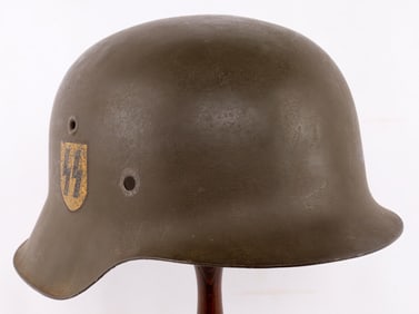 WWII GERMAN REICH M42 SS DOUBLE DECAL STAHLHELM