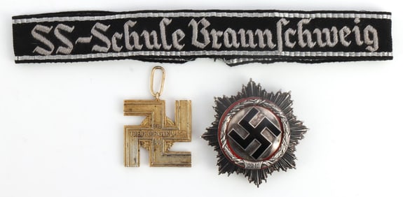 LOT OF 3 WWII GERMAN THIRD REICH SS CROSS CUFF ETC