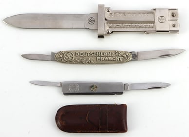 3 WWII GERMAN REICH NSDAP SS POCKET KNIFE LOT