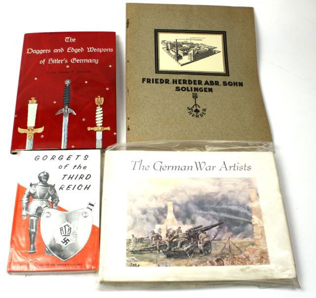 SOLINGEN CATALOG ATWOOD BOOK DAGGERS & SWORDS: Mint as issued James P. Atwood's book "Daggers and Edged Weapons of Hitler's Germany" also Sohn, Solingen knife and scissor catalog, "Gorgets of the Third Reich" by Richard Deeter, lastly "The German
