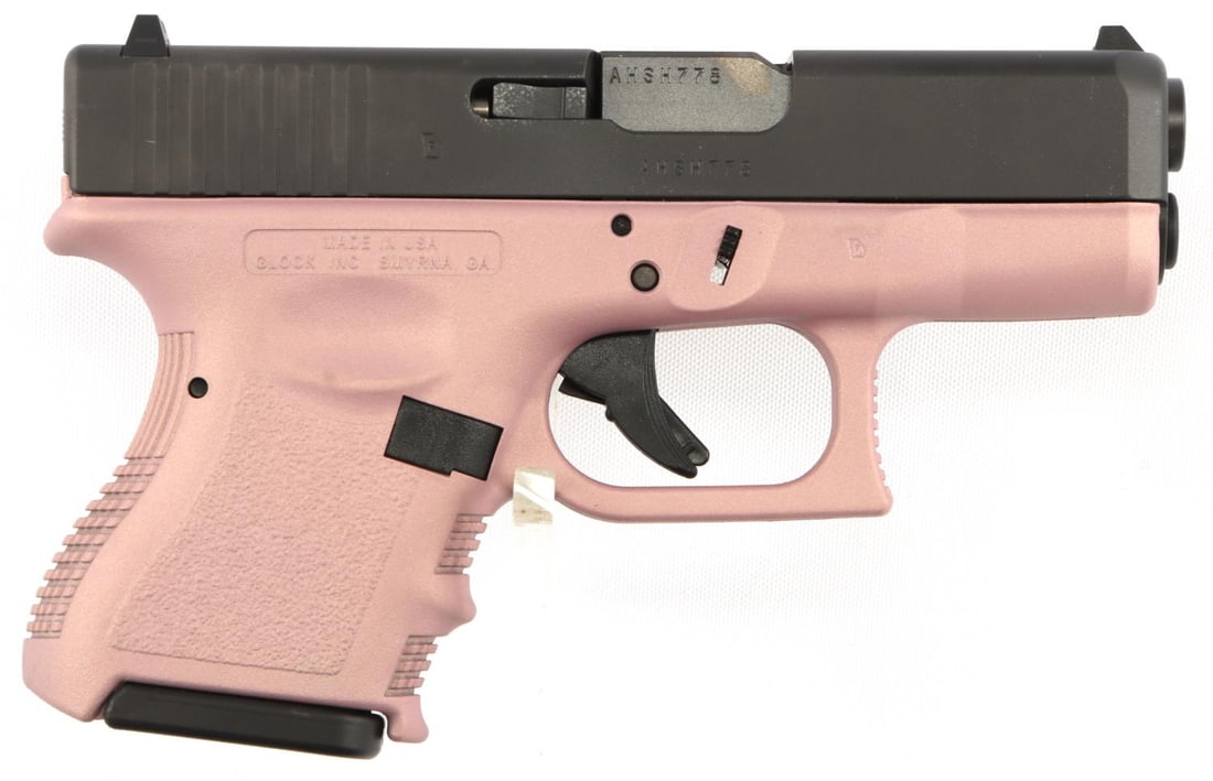 GLOCK G28 PINK BLUSH .380 SEMI AUTO PISTOL NIB: New in box. Model #GLUI2850201BL. UPC:764503001468. Includes two (2) magazines, a speed loader, cleaning tools, a lock, and the owner's manual. FFL required for transfer. No international shipping. Kn