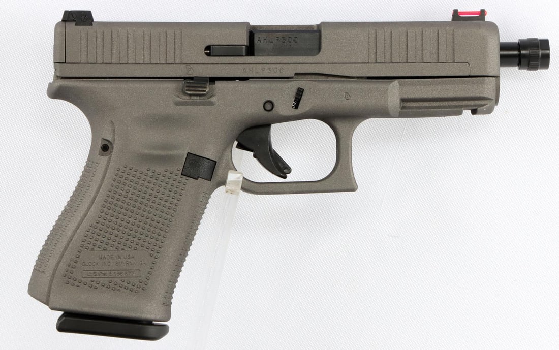 GLOCK 44 .22LR TUNGSTEN SEMI AUTOMATIC PISTOL NIB: New in box. Model #GLUA445A501AOTN. UPC:764503001499. Includes two (2) magazines, adapter suppressor, extra grips, lock, and owner's manual. FFL required for transfer. No international shipping. Know 