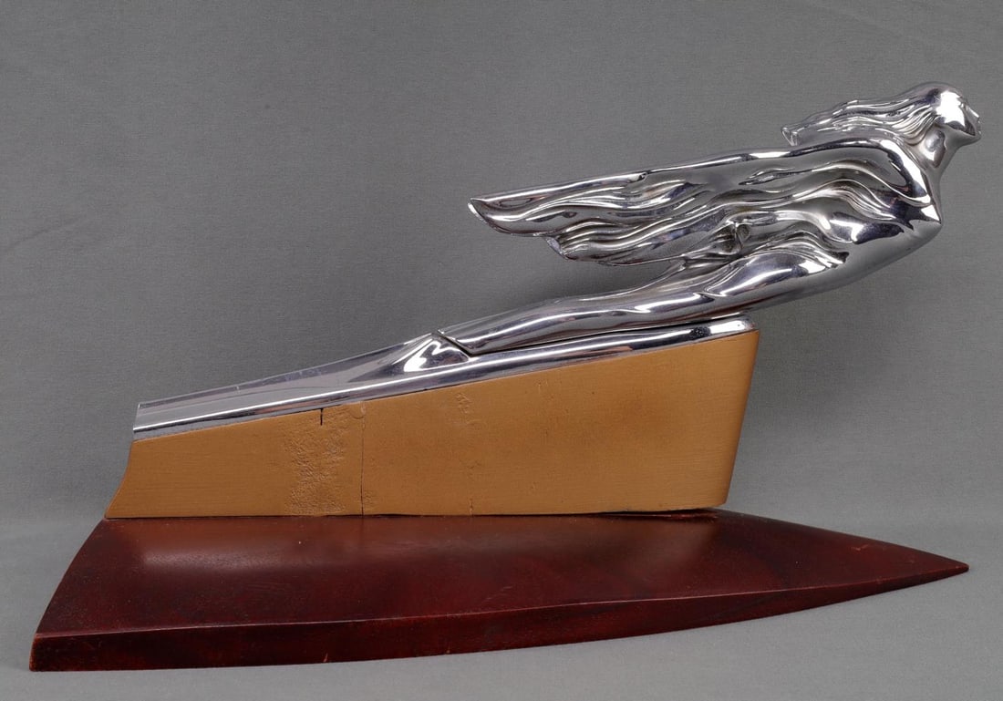 ANTIQUE CADILLAC GODDESS HOOD ORNAMENT: Cadillac lovely original condition, 13 inches. 0
